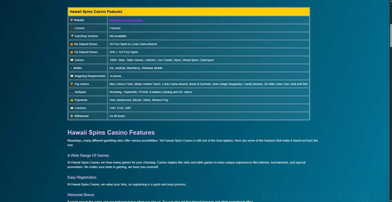 Hawaiispins Casino Casino